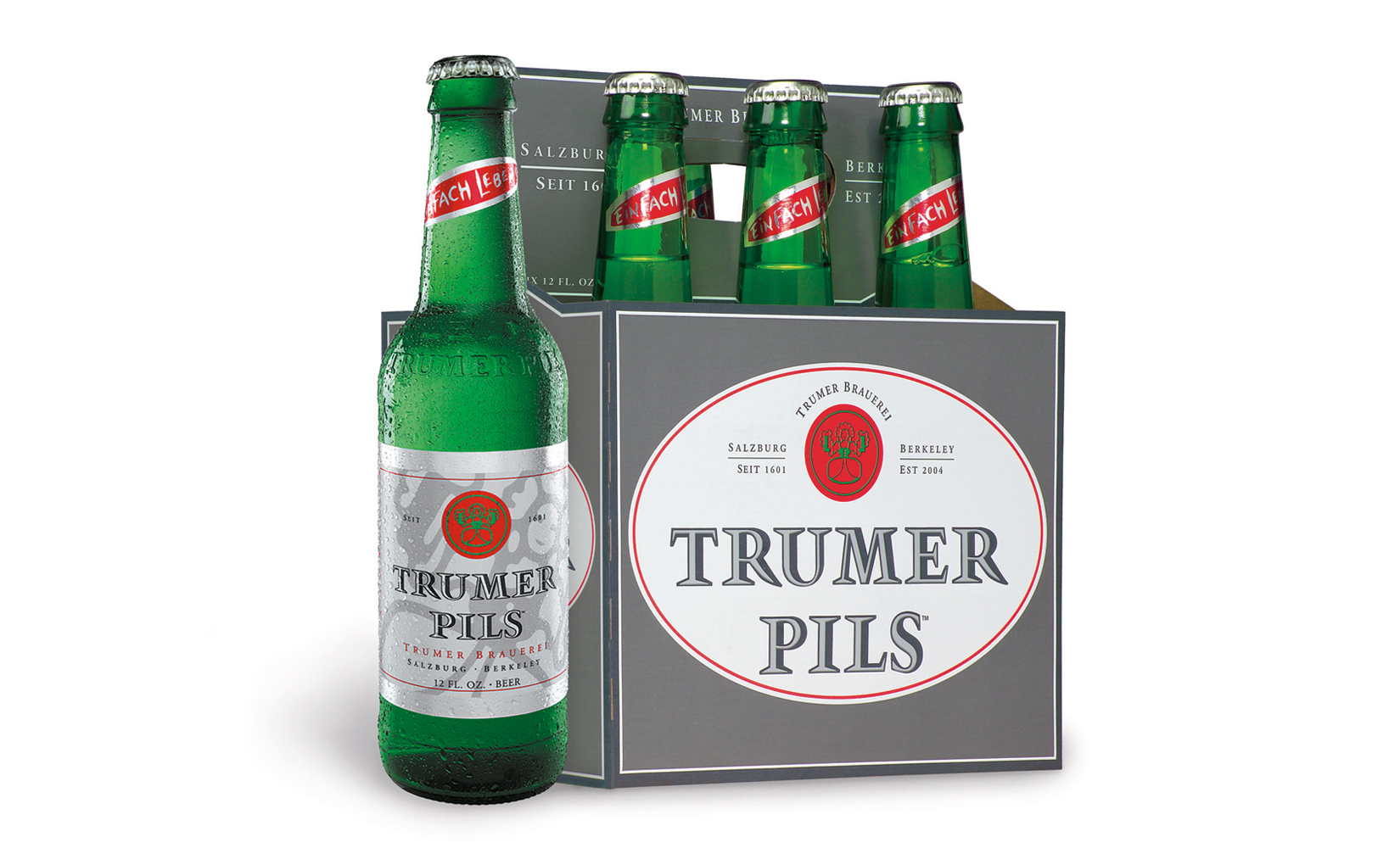 Trumer Pils Label & 6 Pack Carton