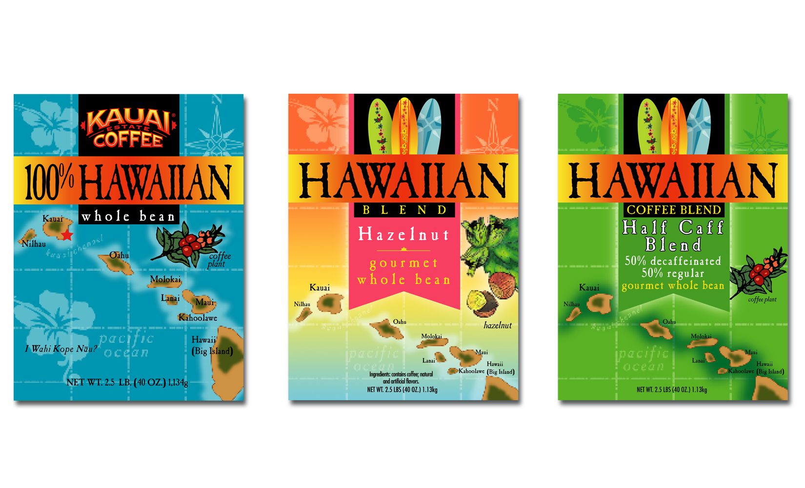 Hawaiian Coffee Labels