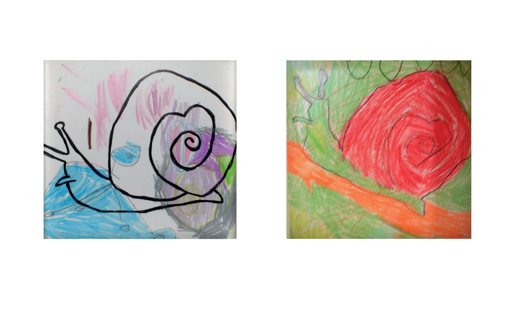 Snails by 4 yr old - Pencils & Markers